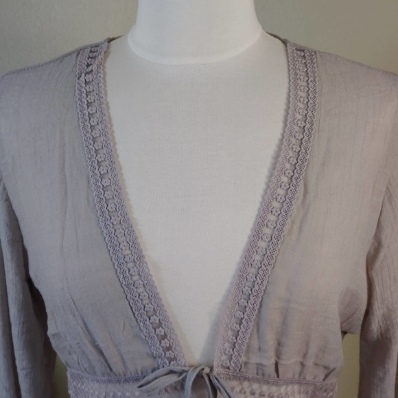 Rebellion Again Boho Gray Kimono Cover Up  Size M - Picture 6 of 7
